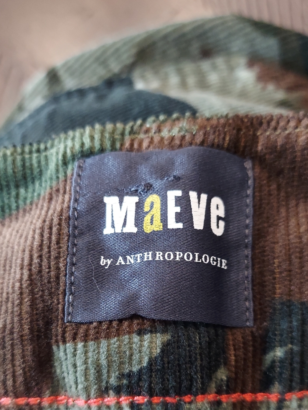 ANTHROPOLOGIE MAEVE The Colette Camo Wide Leg Cropped Corduroy Pants 29 - Picture 8 of 13